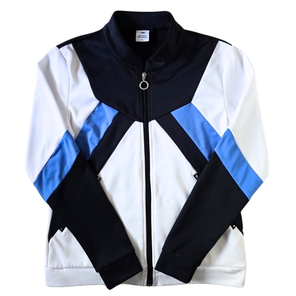 Daily Sports Zara Jacket Long Sleeve Full Zip Pockets Golf Blue White Medium - Picture 2 of 8